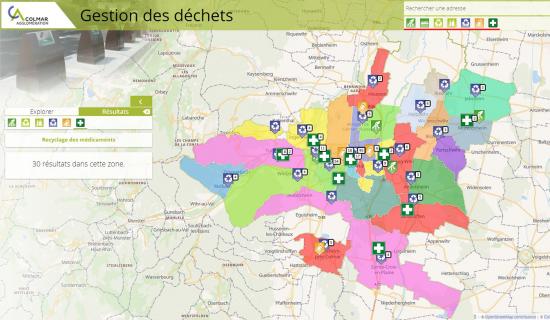 La carte interactive de gestion des déchets