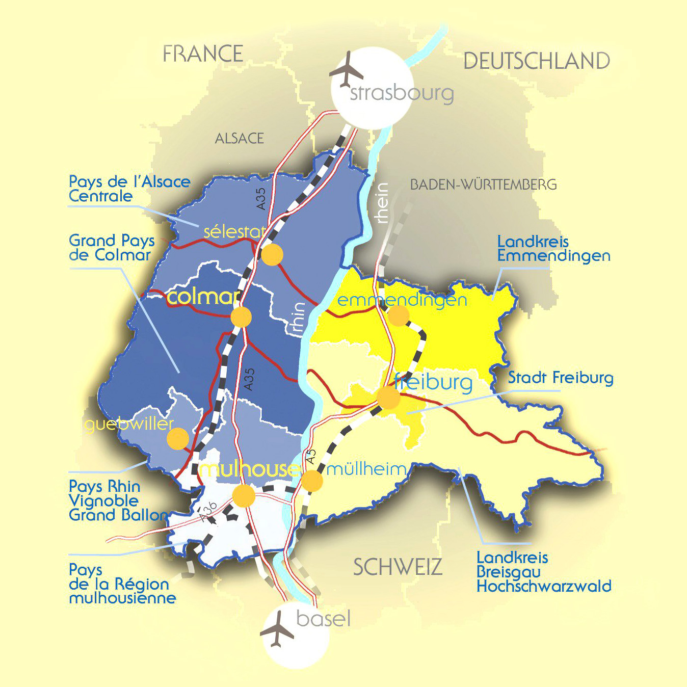 La carte de l'Eurodistrict