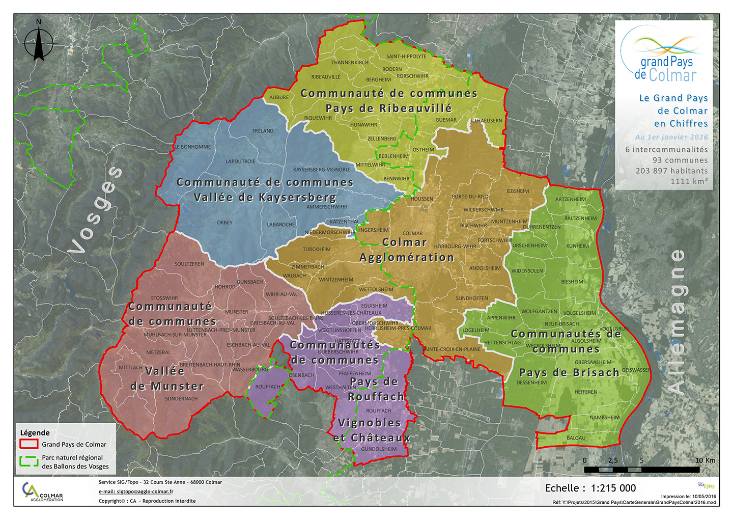 Le territoire du grand pays de Colmar