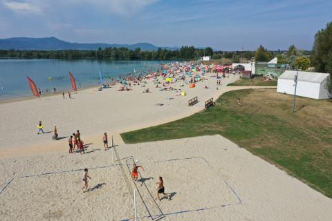 Vue par drone de la base nautique Colmar-Houssen